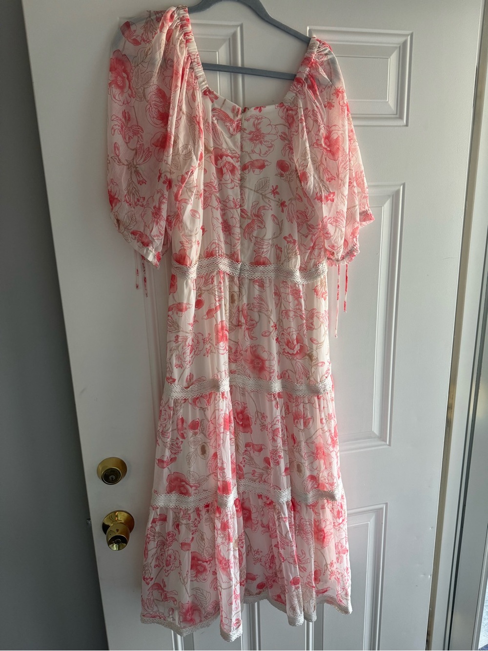 Rachel Parcell Pink and Cream Floral Midi Dress - Picture 8 of 12